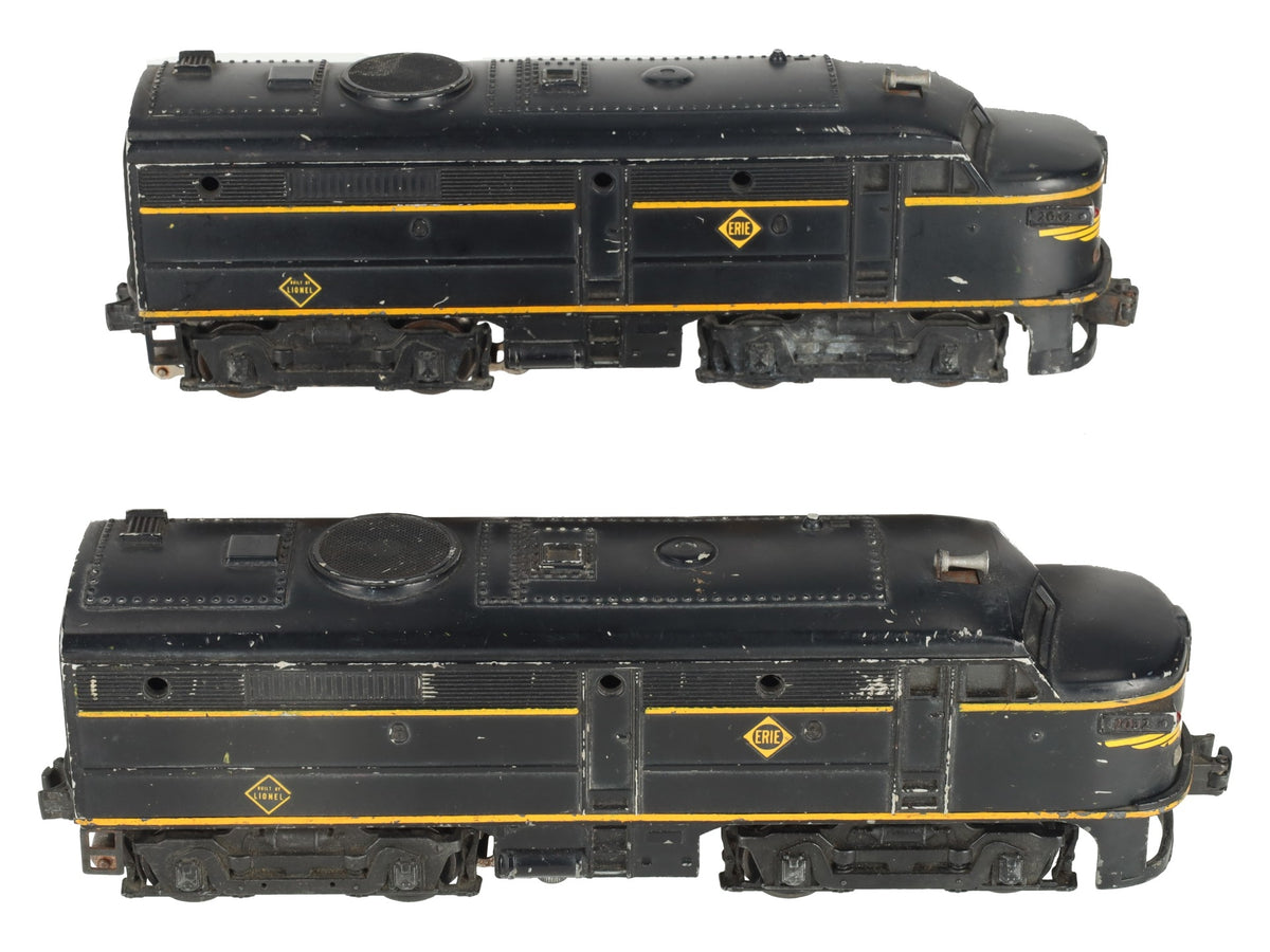 Lionel 2032 Vintage O Gauge Erie Alco AA Diesel Locomotive Set VG