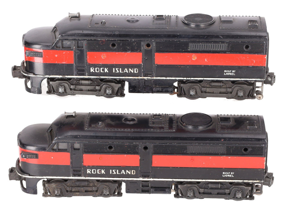 Lionel 2031 Vintage O Rock Island Alco AA Diesel Locomotive Set VG