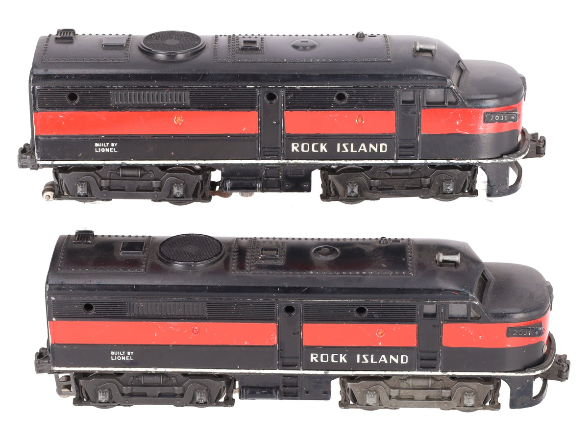 Lionel 2031 Vintage O Rock Island Alco AA Diesel Locomotive Set VG