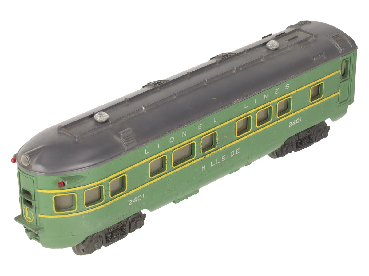Lionel 2401 Vintage O Gauge Lionel Lines Green/Gray Hillside Observation Car VG