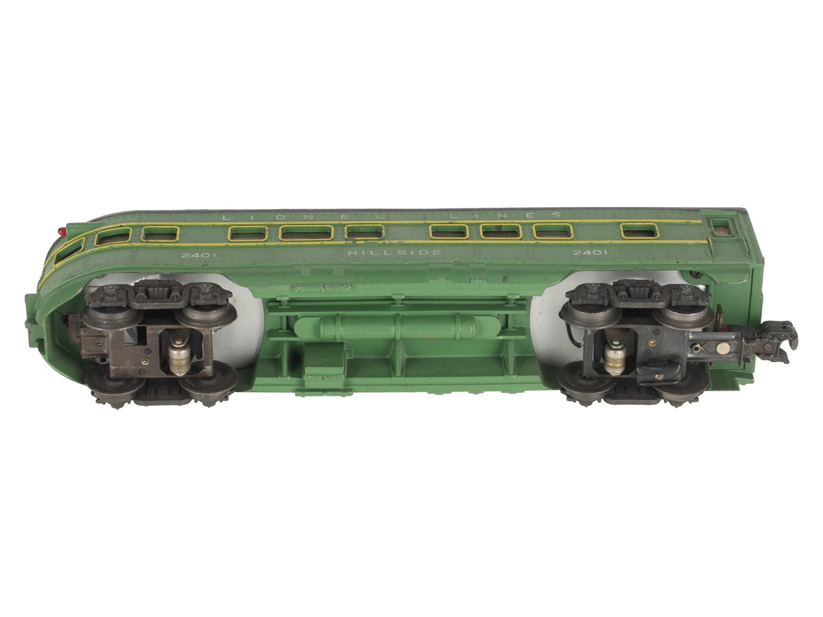 Lionel 2401 Vintage O Gauge Lionel Lines Green/Gray Hillside Observation Car VG