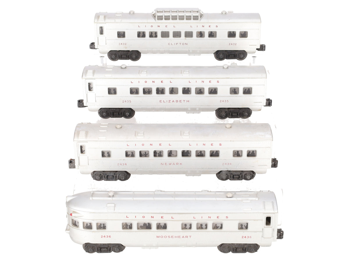 Lionel Vintage O Gauge New Jersey Passenger Cars #2435, #2432, #2434, #2436 [4] VG