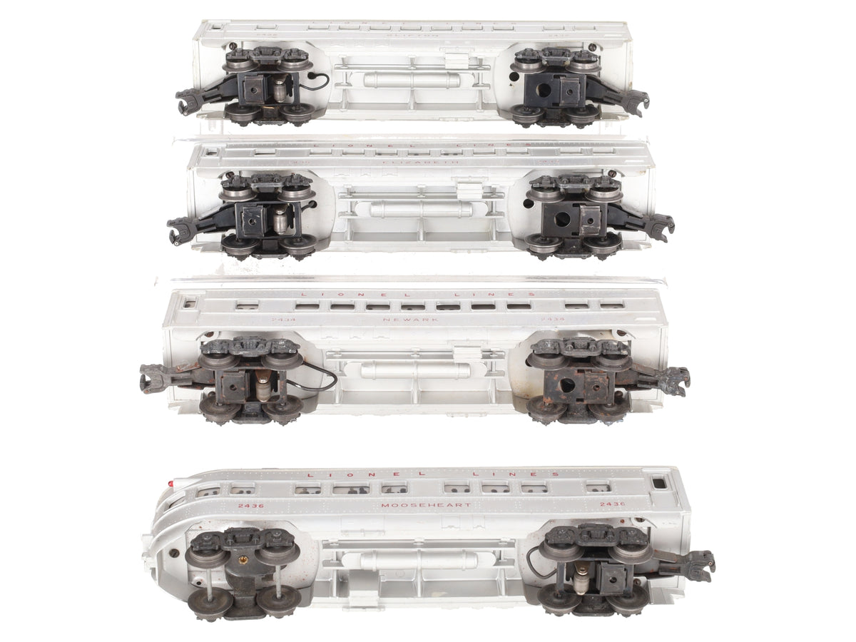 Lionel Vintage O Gauge New Jersey Passenger Cars #2435, #2432, #2434, #2436 [4] VG