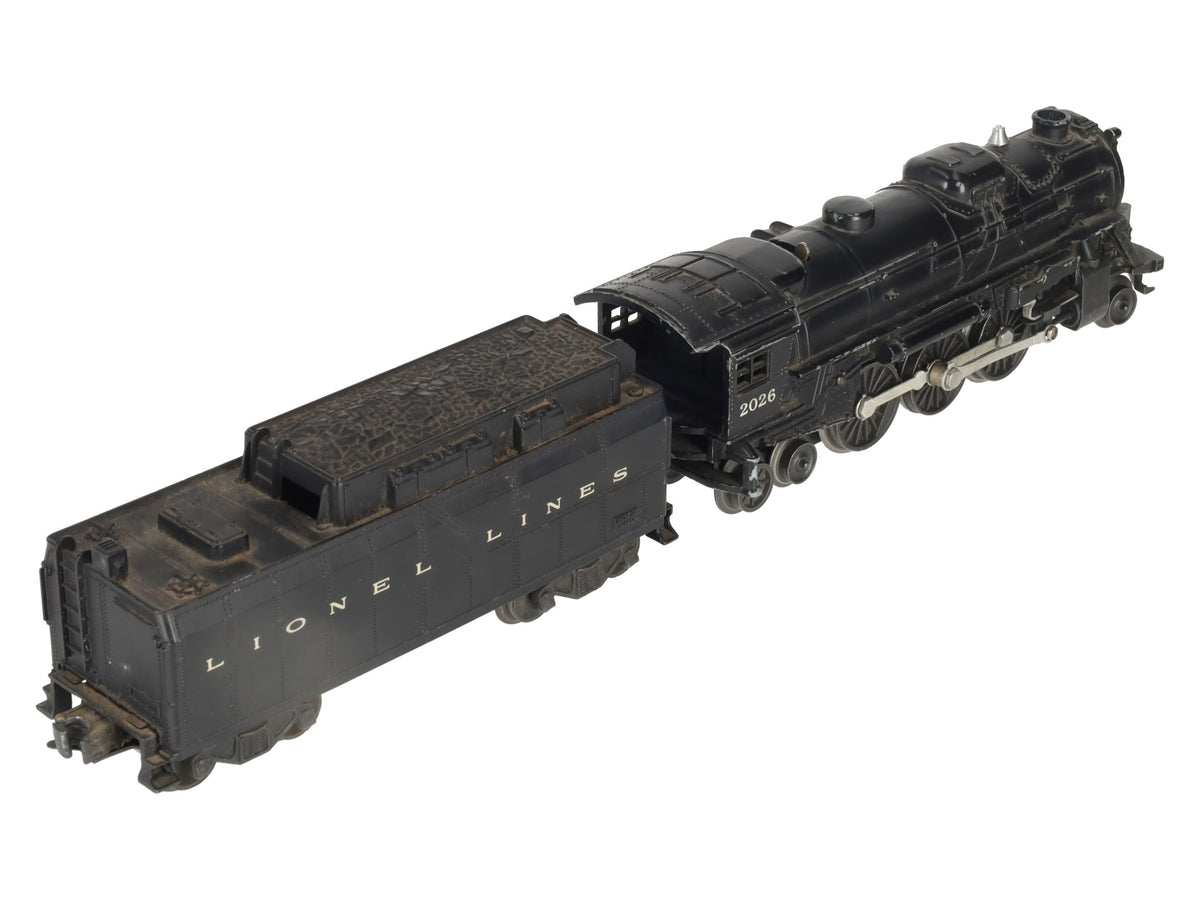 Lionel 2026 Vintage O 2-6-4 Diecast Steam Locomotive & 6026W Tender VG