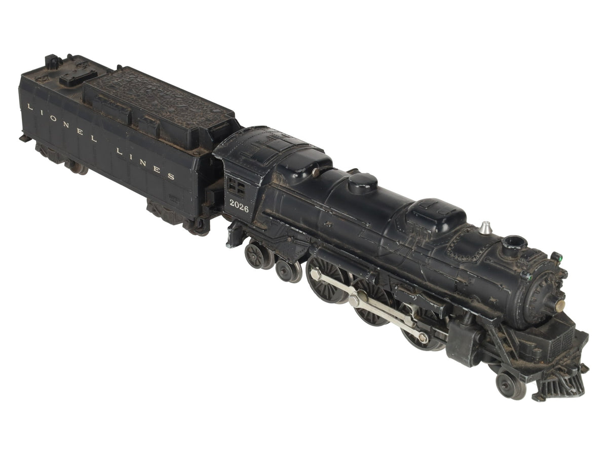Lionel 2026 Vintage O 2-6-4 Diecast Steam Locomotive & 6026W Tender VG