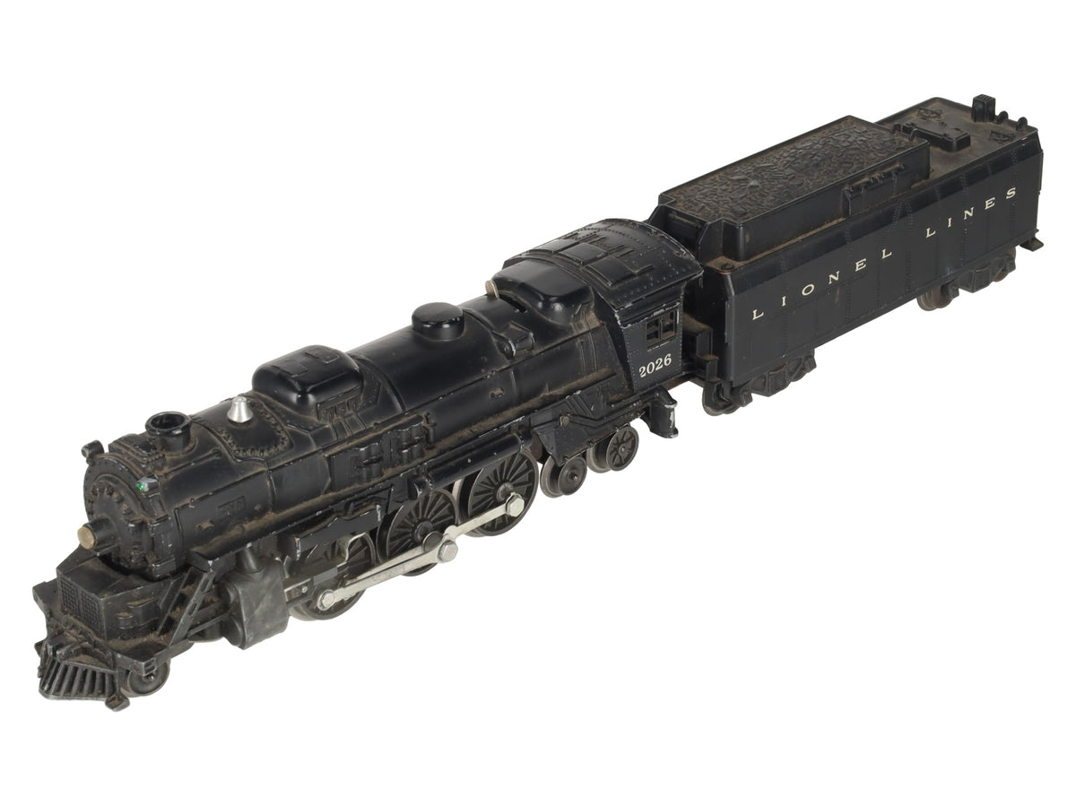 Lionel 2026 Vintage O 2-6-4 Diecast Steam Locomotive & 6026W Tender VG