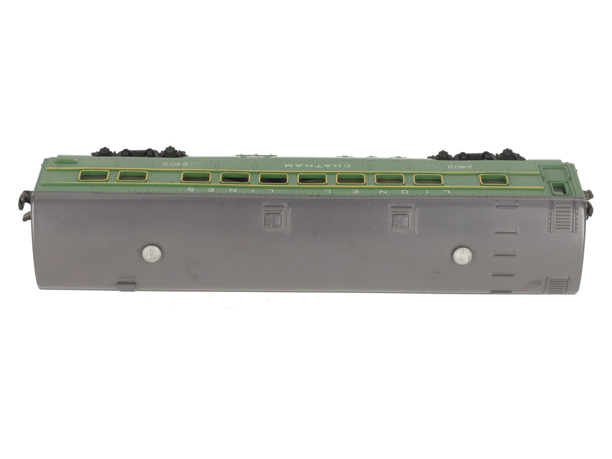 Lionel 2402 Vintage O Gauge Postwar Lionel Lines Green/Gray Chatham Pullman Car VG