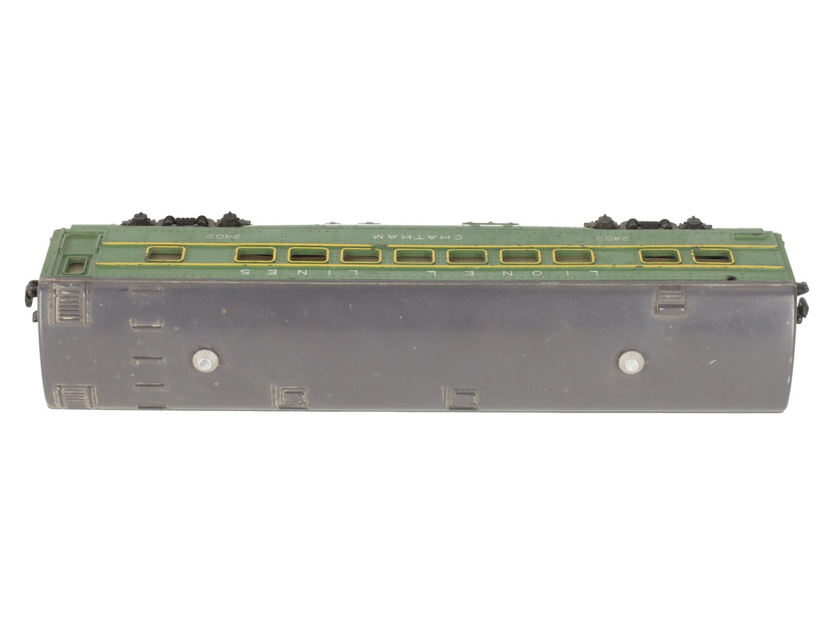 Lionel 2402 Vintage O Gauge Postwar Lionel Lines Green/Gray Chatham Pullman Car VG
