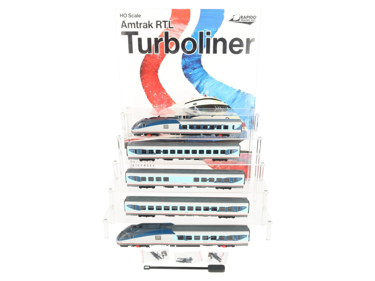 Rapido Trains 025005 HO Amtrak Phase V RTL Turboliner Passenger Car (Set of 5) NIB