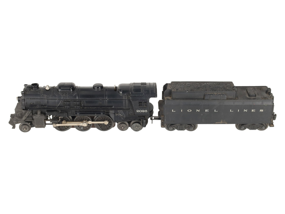 Lionel 2026 Vintage O 2-6-4 Diecast Steam Locomotive & 6026W Tender VG