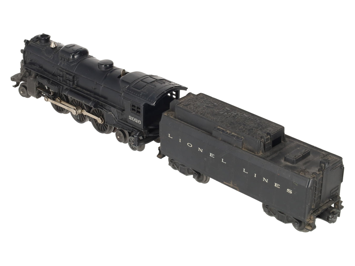 Lionel 2026 Vintage O 2-6-4 Diecast Steam Locomotive & 6026W Tender VG