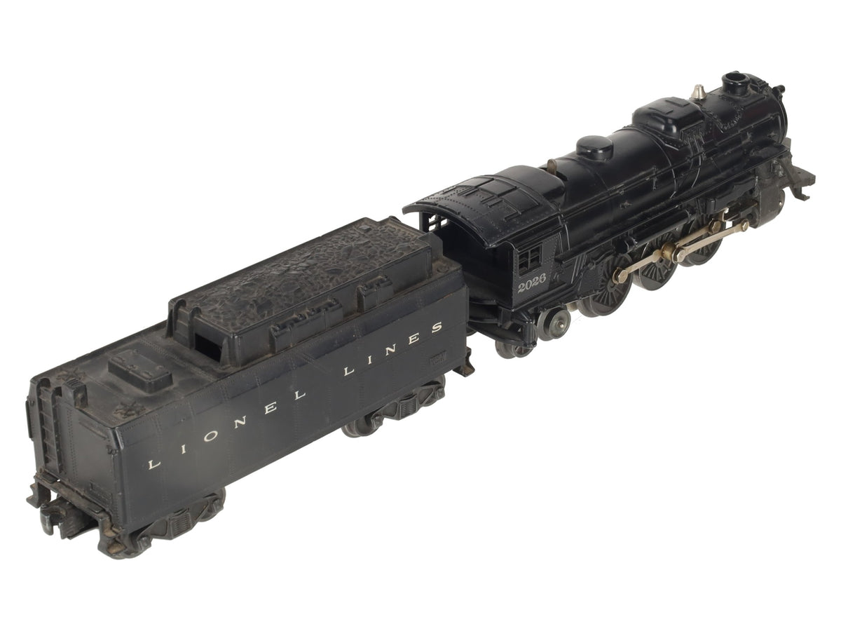 Lionel 2026 Vintage O 2-6-4 Diecast Steam Locomotive & 6026W Tender VG