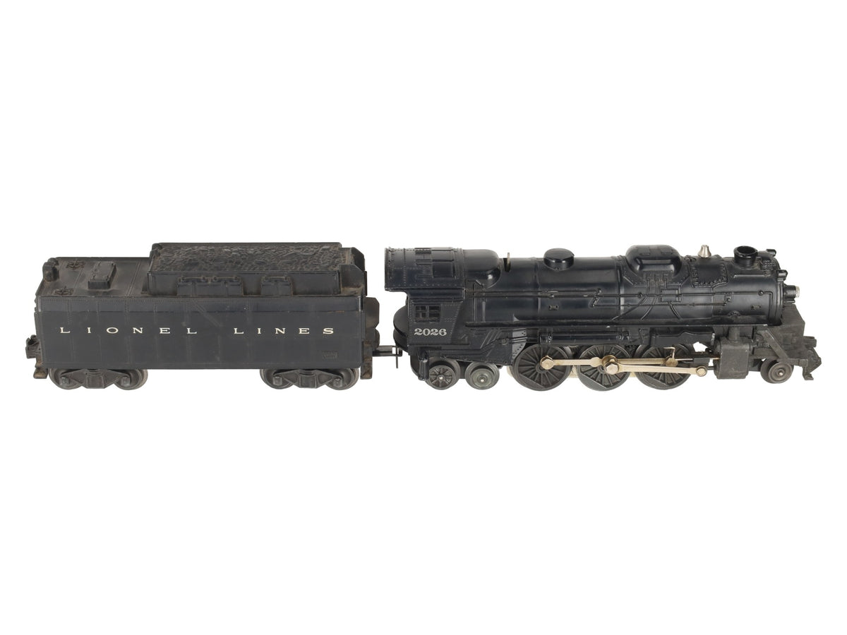 Lionel 2026 Vintage O 2-6-4 Diecast Steam Locomotive & 6026W Tender VG