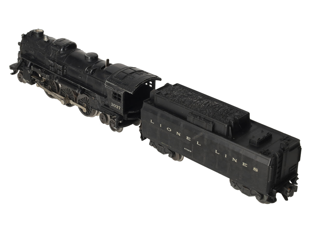 Lionel 2037 Vintage O Gauge 2-6-4 Diecast Steam Locomotive and 6026W Tender VG