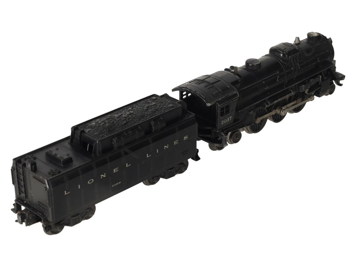 Lionel 2037 Vintage O Gauge 2-6-4 Diecast Steam Locomotive and 6026W Tender VG