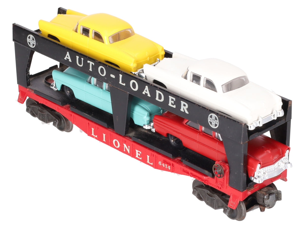 Lionel 6414 Vintage O Gauge Postwar Evans Autoloader with 4 Automobiles VG