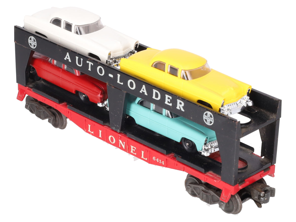 Lionel 6414 Vintage O Gauge Postwar Evans Autoloader with 4 Automobiles VG