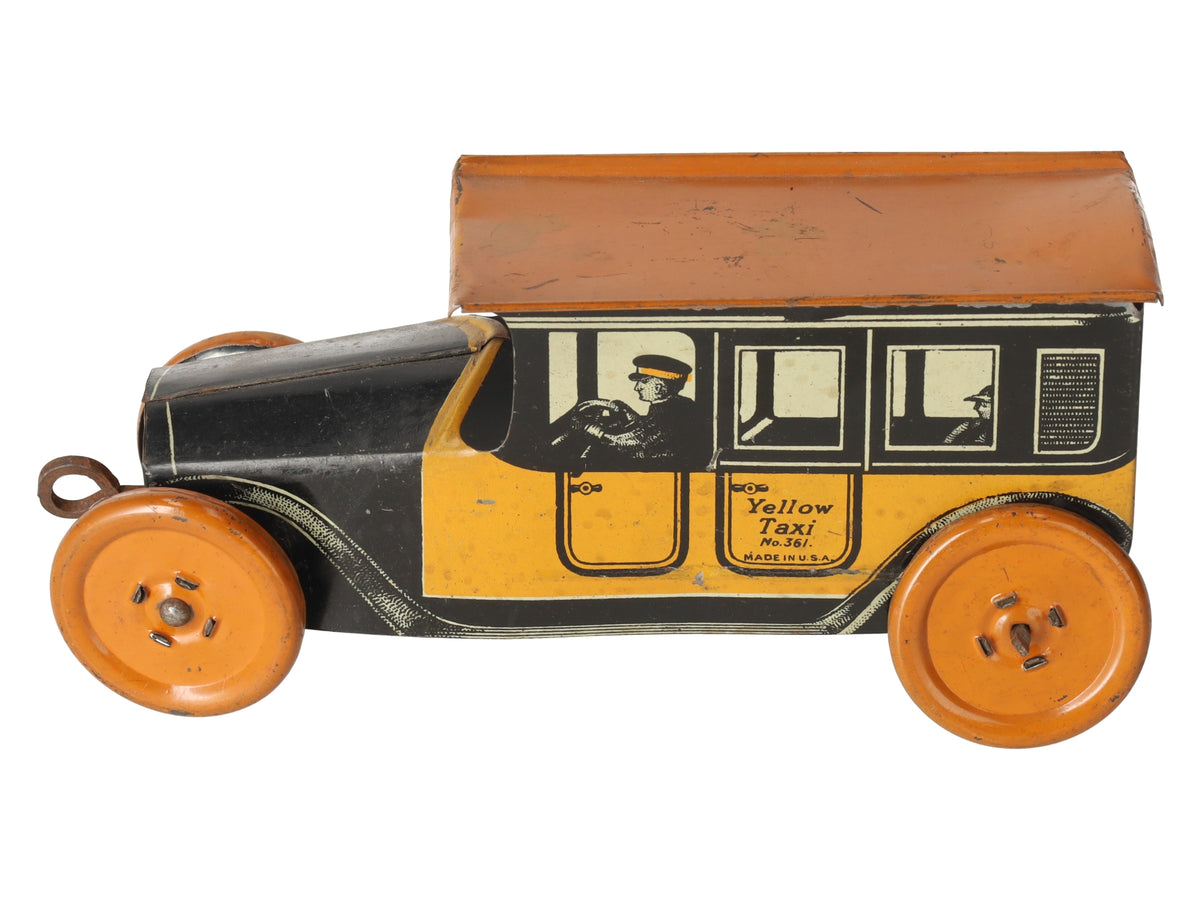 Mohawk 361 Vintage Yellow Taxi Wind-Up Car VG