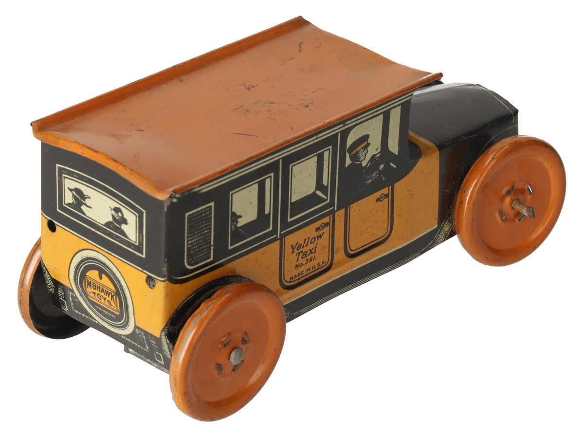Mohawk 361 Vintage Yellow Taxi Wind-Up Car VG