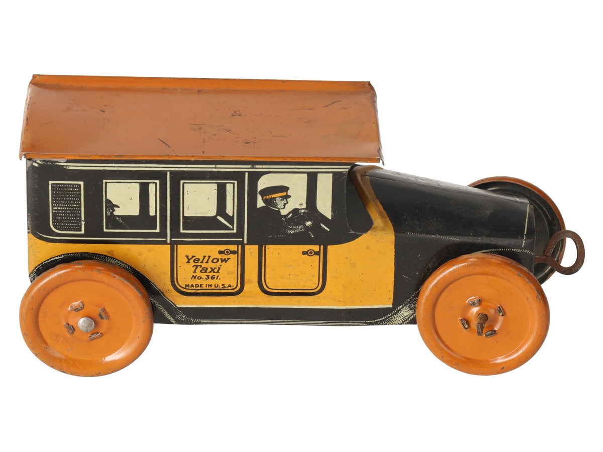 Mohawk 361 Vintage Yellow Taxi Wind-Up Car VG