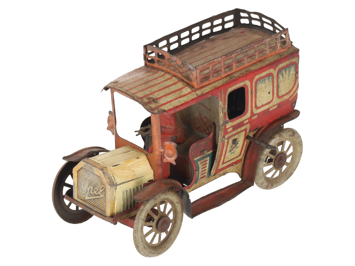 Orobr Prewar Vintage Tinplate Limousine/ Taxi Wind-Up Car W/ figure