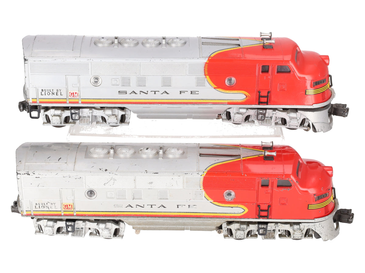 Lionel 2343 Vintage O Gauge Santa Fe F3 AA Diesel Locomotive Set VG