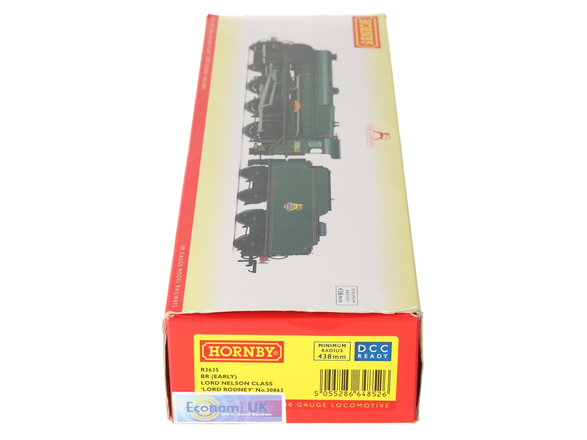 Hornby R3635 OO BR Lord Rodney Lord Nelson Steam Loco & Tender #30863 w/DCC VG/Box