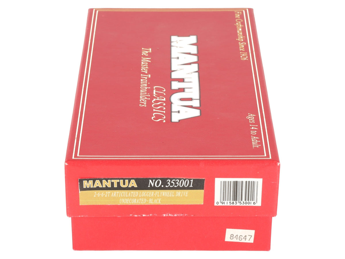 Mantua 353001 HO Undecorated 2-6-6-2 T Art Saddle Tank Logger w/ DCC & Sound EX/Box