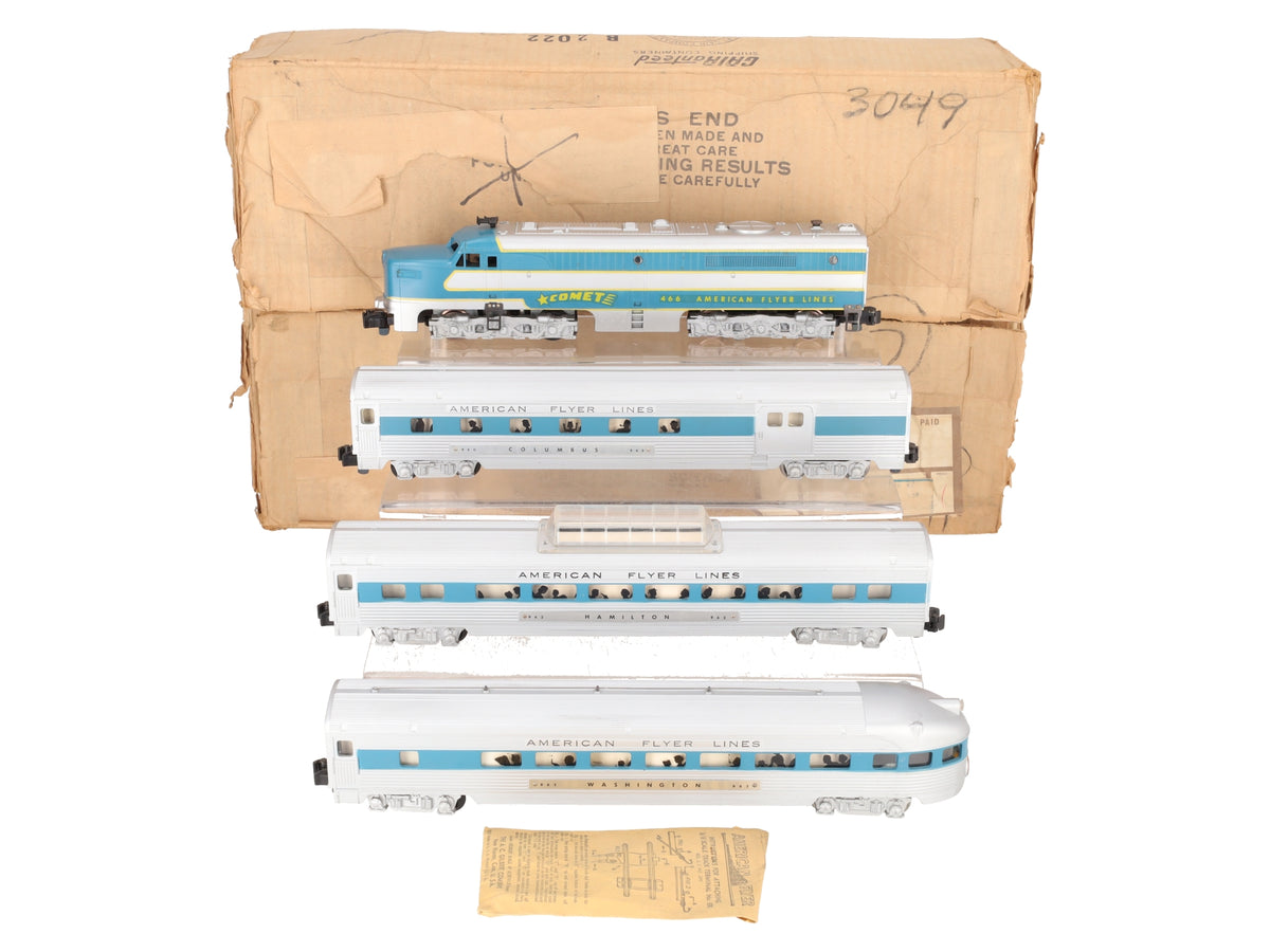 American Flyer K5434T VIntage S Silver Comet Diesel Passenger: 466 960 962 963 EX/Box