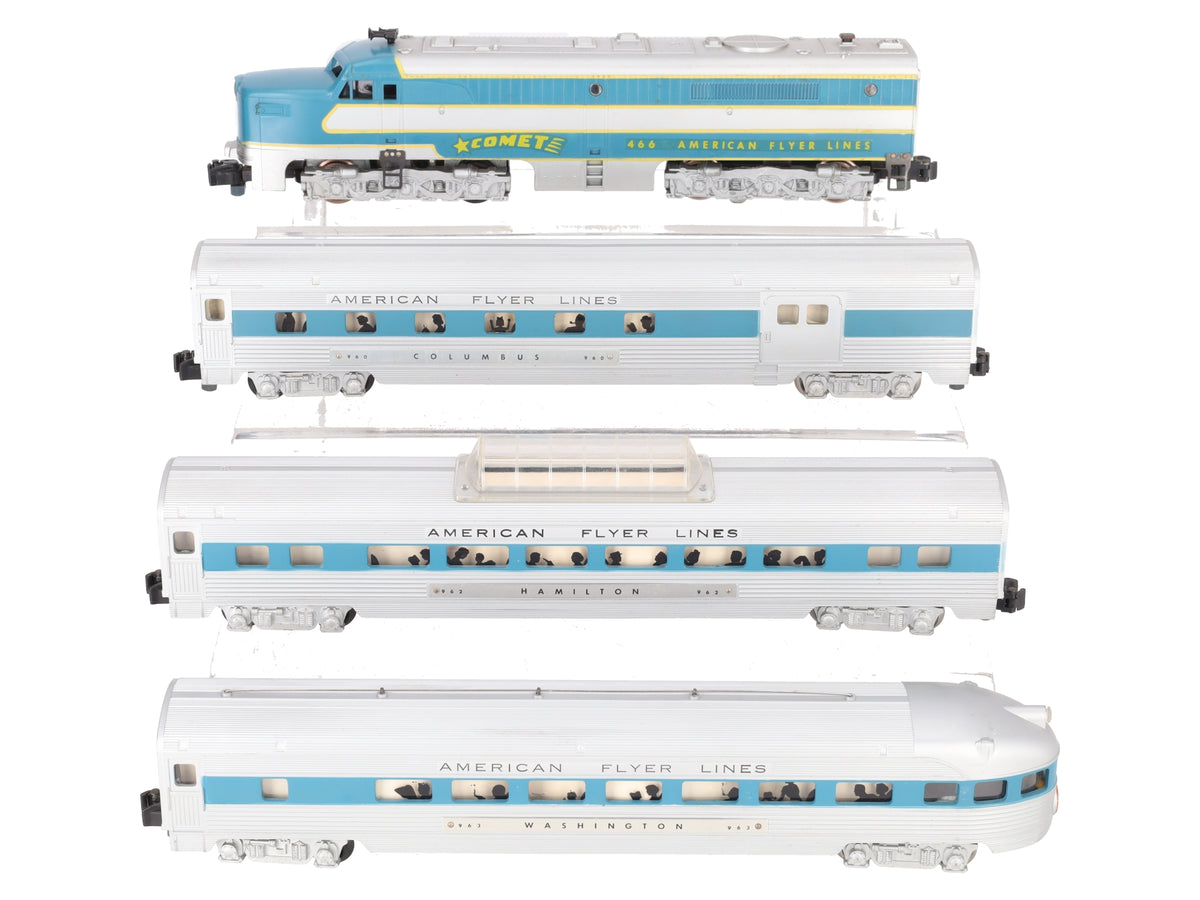 American Flyer K5434T VIntage S Silver Comet Diesel Passenger: 466 960 962 963 EX/Box