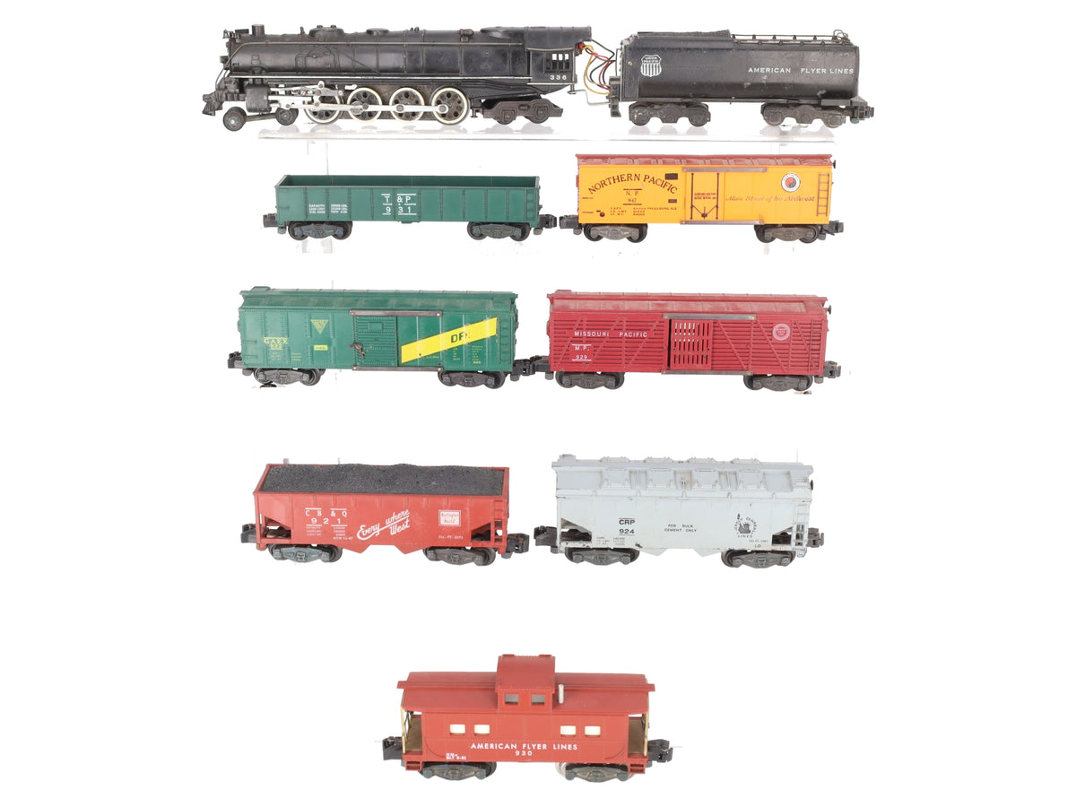 American Flyer K5358W Vintage S Challenger Set: 336 922 931 921 947 924 929 930 VG/Box