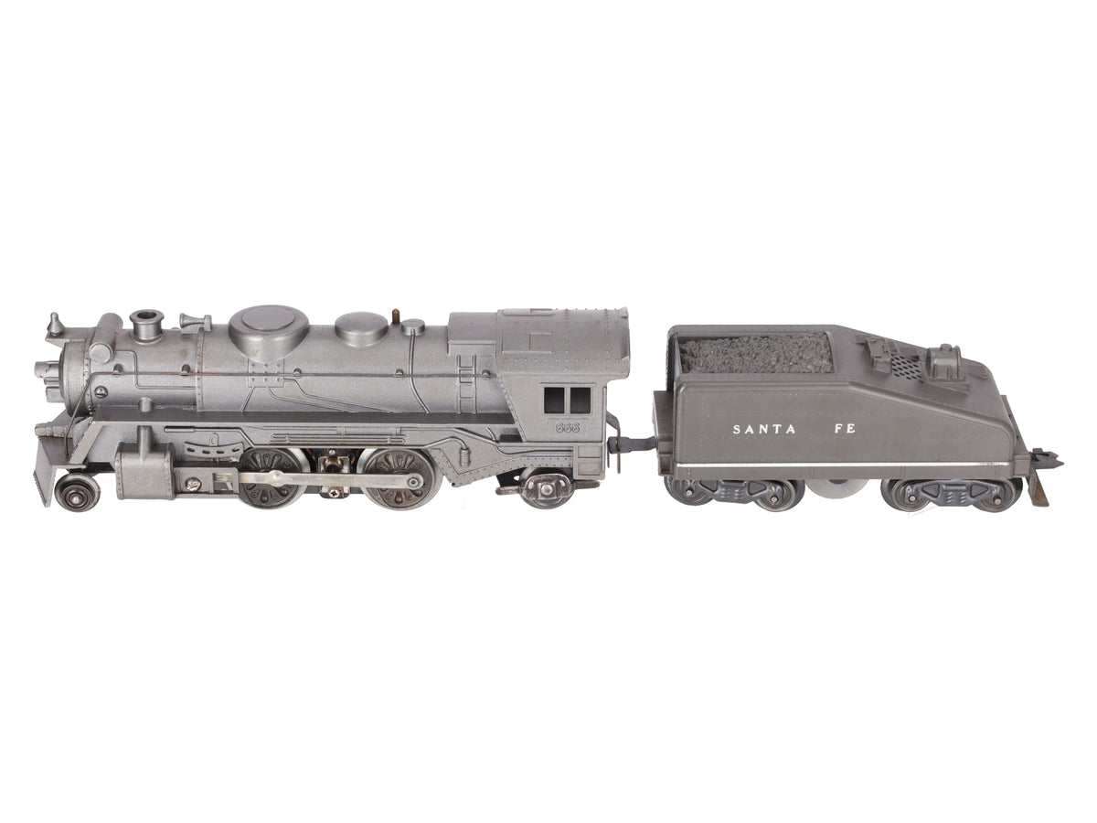 Marx 666 Vintage O 2-4-2 Diecast Steam Locomotive & Santa Fe Tender