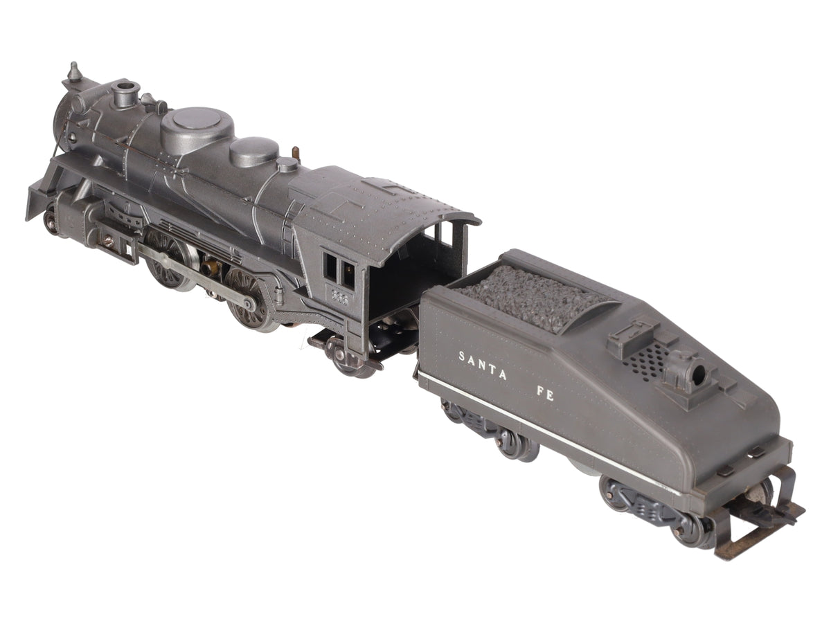 Marx 666 Vintage O 2-4-2 Diecast Steam Locomotive & Santa Fe Tender
