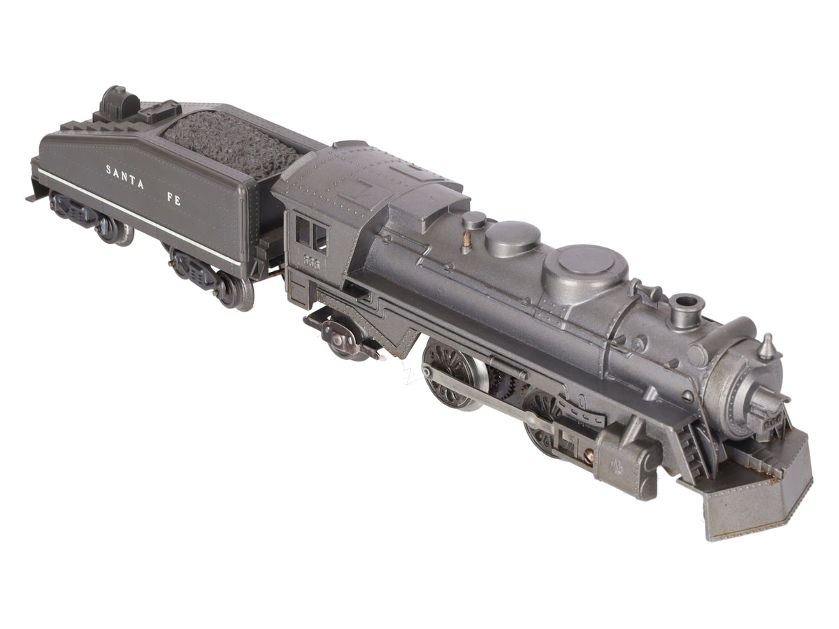 Marx 666 Vintage O 2-4-2 Diecast Steam Locomotive & Santa Fe Tender