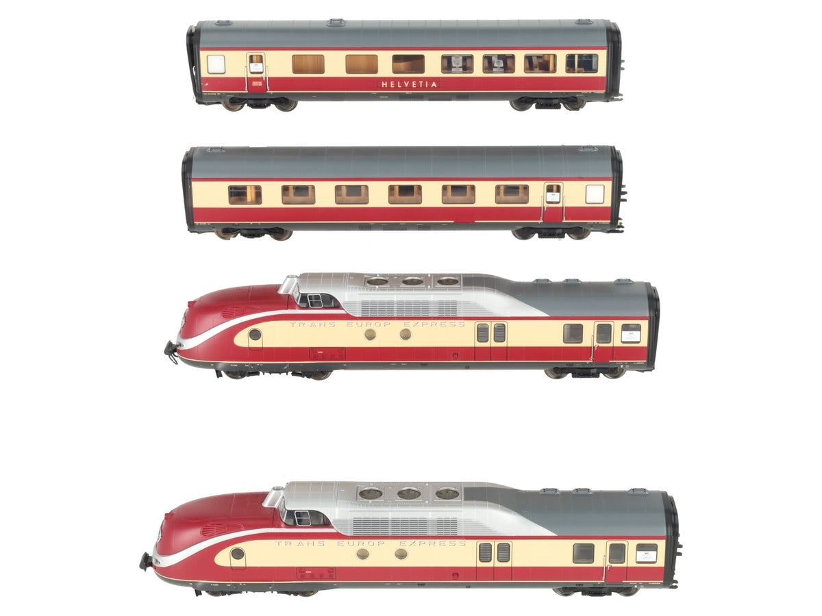 Trix 22261 HO Trans Europ Express Helvetia Diesel Passenger Train Set w/ DCC LN