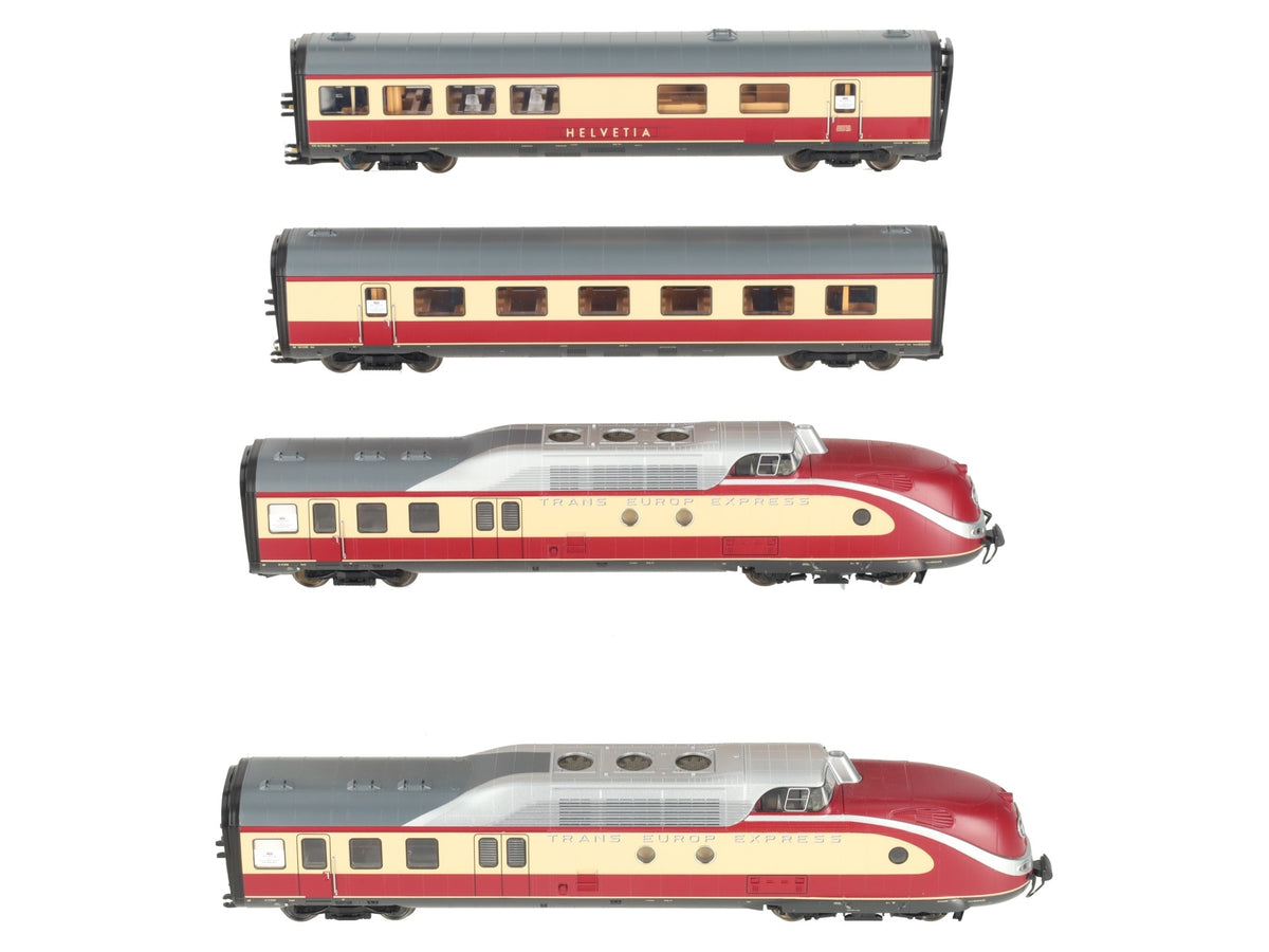 Trix 22261 HO Trans Europ Express Helvetia Diesel Passenger Train Set w/ DCC LN