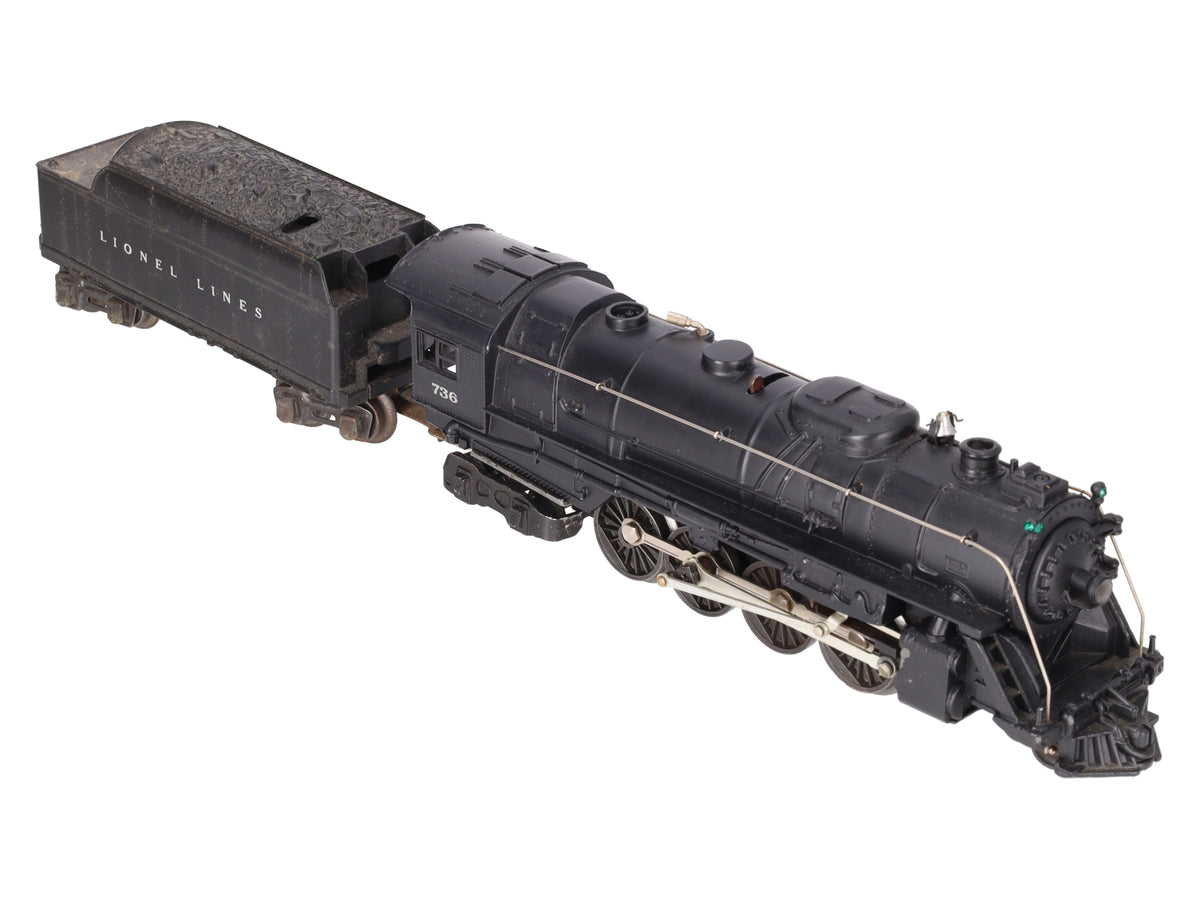 Lionel 736 Vintage O 2-8-4 Berkshire Steam Locomotive w/2666W Tender VG