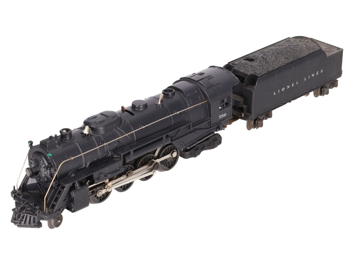 Lionel 736 Vintage O 2-8-4 Berkshire Steam Locomotive w/2666W Tender VG