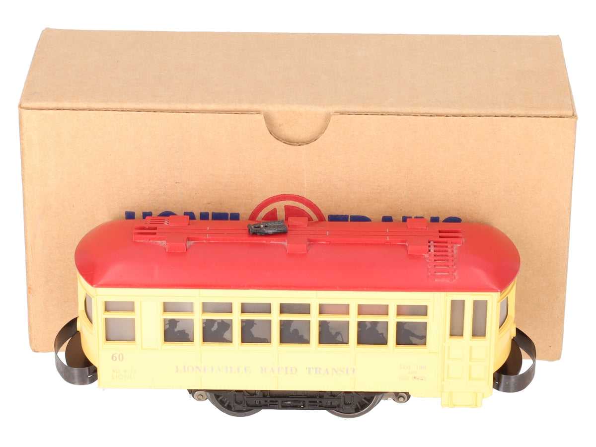 Lionel 60 Vintage O Lionelville Motorized Rapid Transit Trolley VG