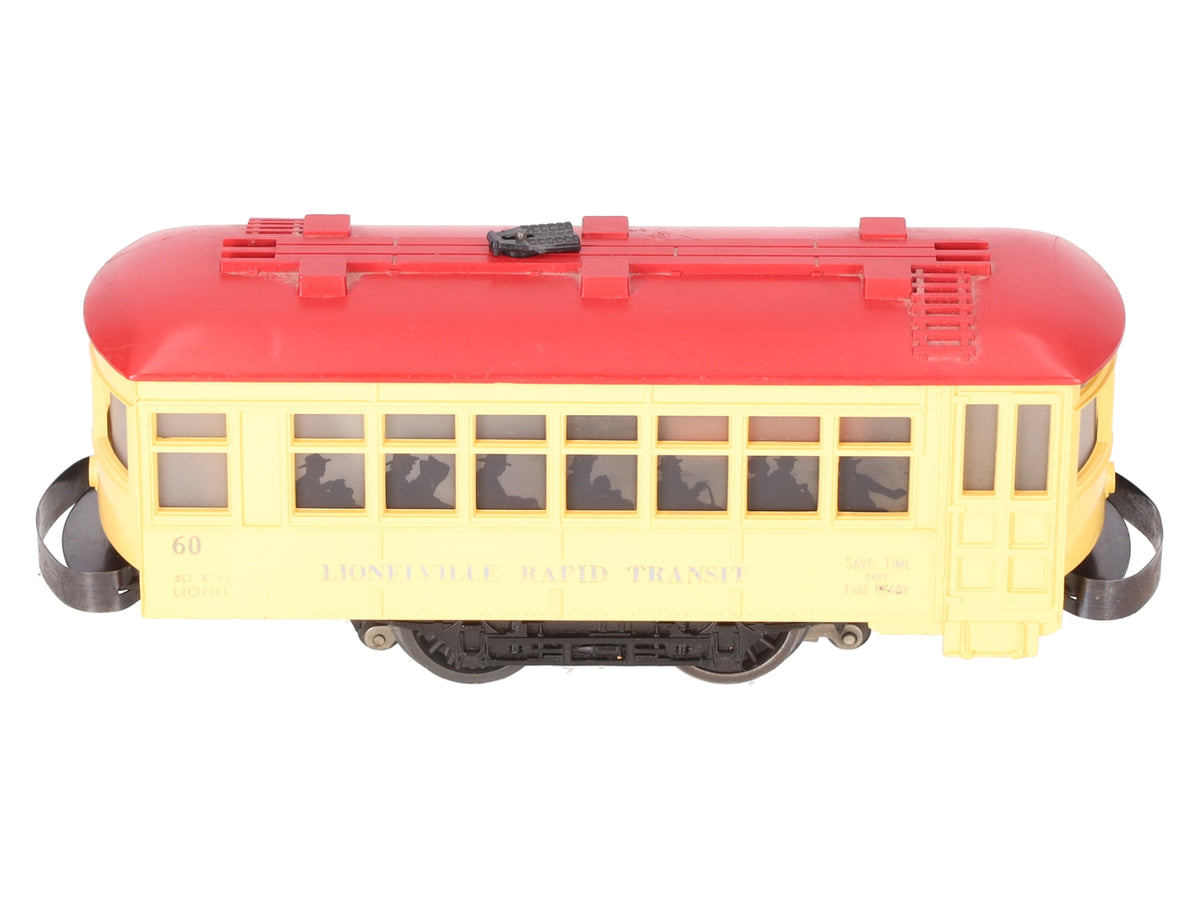 Lionel 60 Vintage O Lionelville Motorized Rapid Transit Trolley VG