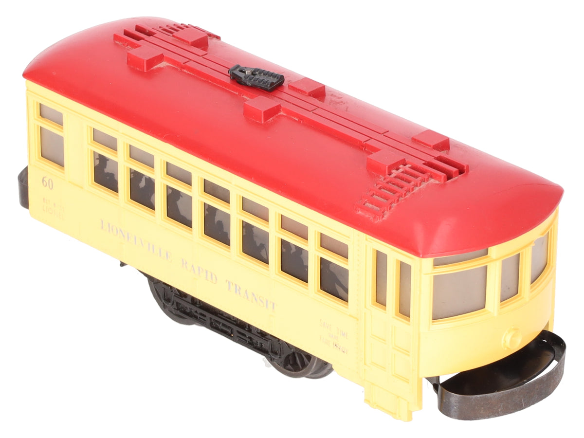 Lionel 60 Vintage O Lionelville Motorized Rapid Transit Trolley VG