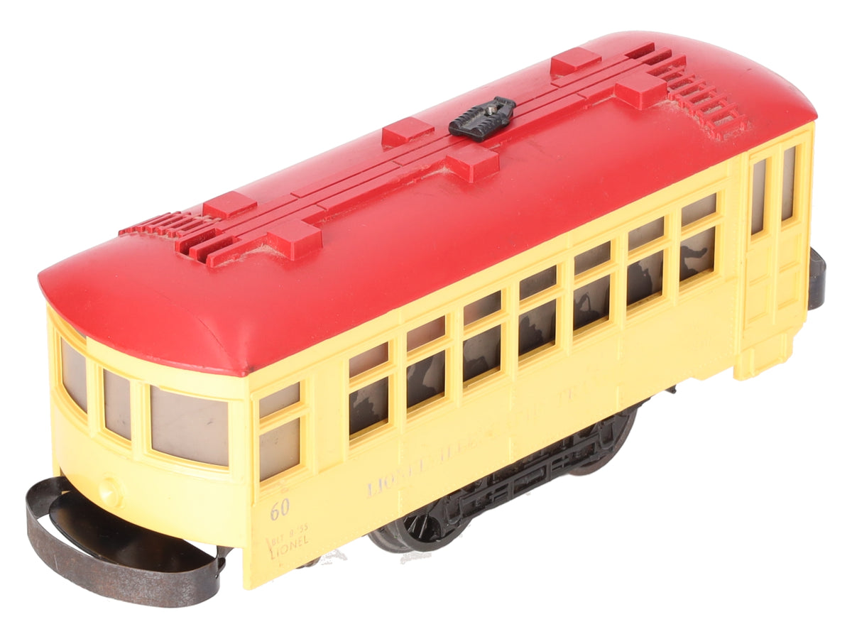Lionel 60 Vintage O Lionelville Motorized Rapid Transit Trolley VG