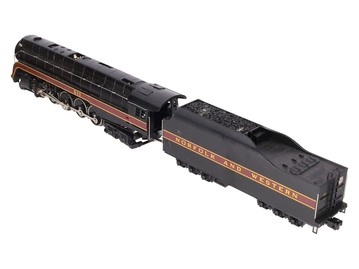 MTH 20-3571-1 Norfolk & Western 4-8-4 J Steam Engine #611 w/PS 3.0 (Hi-Rail) EX