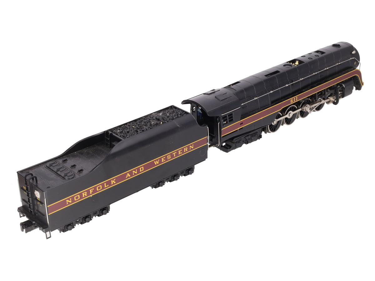 MTH 20-3571-1 Norfolk & Western 4-8-4 J Steam Engine #611 w/PS 3.0 (Hi-Rail) EX