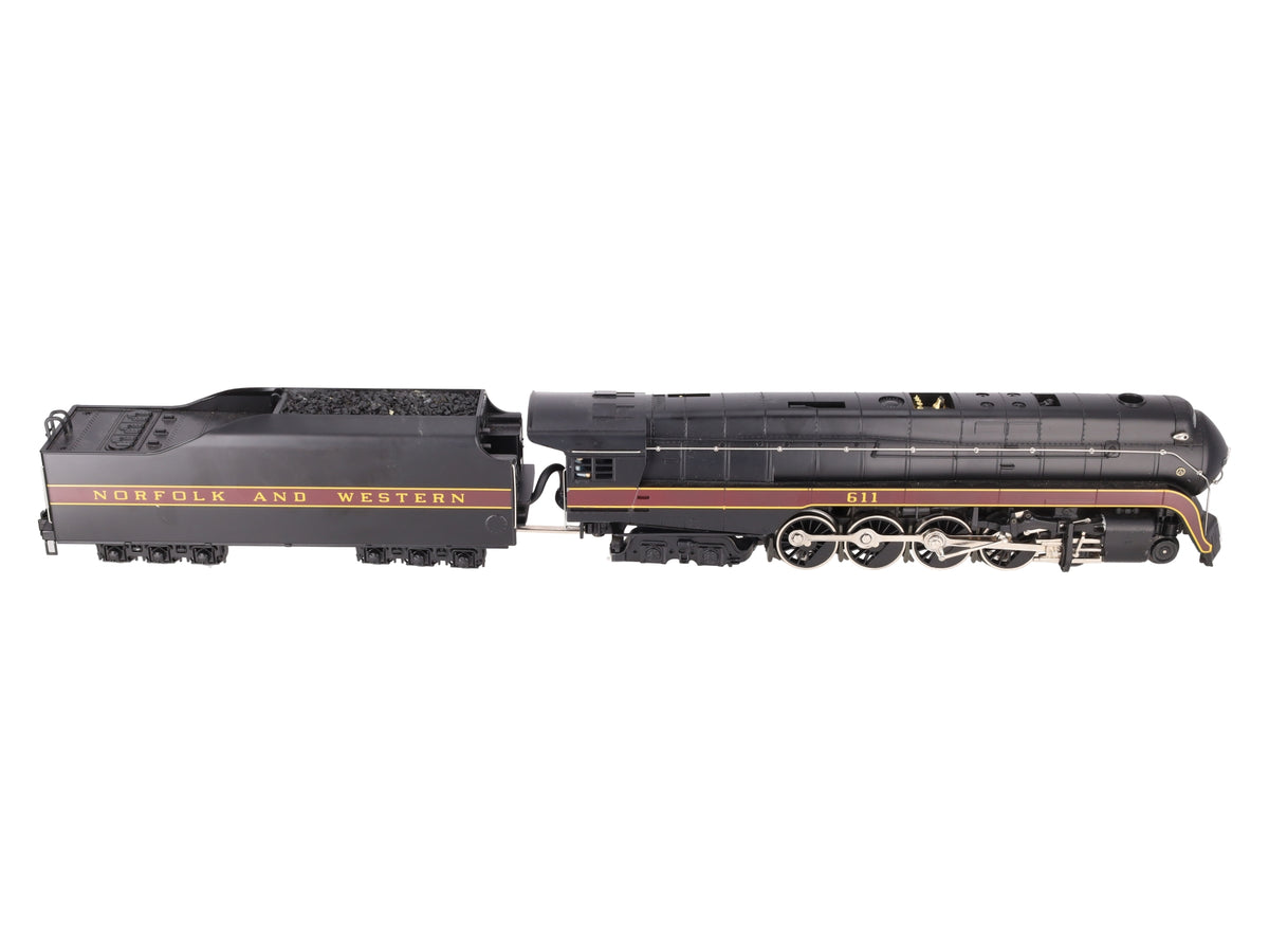 MTH 20-3571-1 Norfolk & Western 4-8-4 J Steam Engine #611 w/PS 3.0 (Hi-Rail) EX