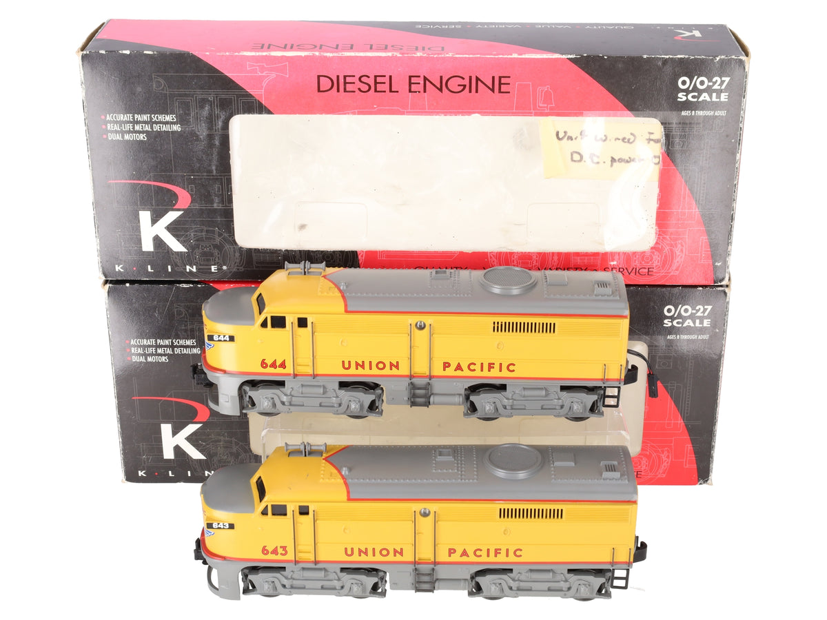 K-Line K-21911 O Union Pacific Alco AA Powered Diesel Locomotives #643/#644 EX/Box