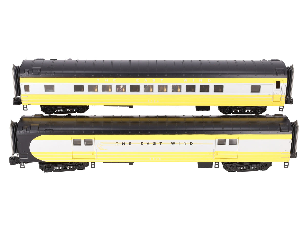 MTH 20-5631B New Haven 2-Car 70' "The East Wind" Baggage/Coach Car Set (Smooth) EX/Box