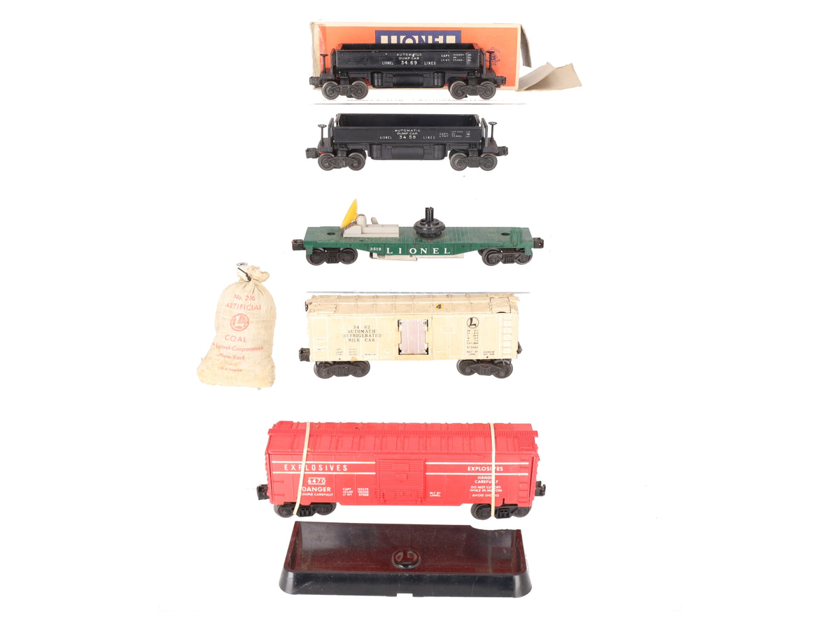 Lionel O Gauge Vintage Freight Cars #3472,3459,3469,3519,3462 [5] VG