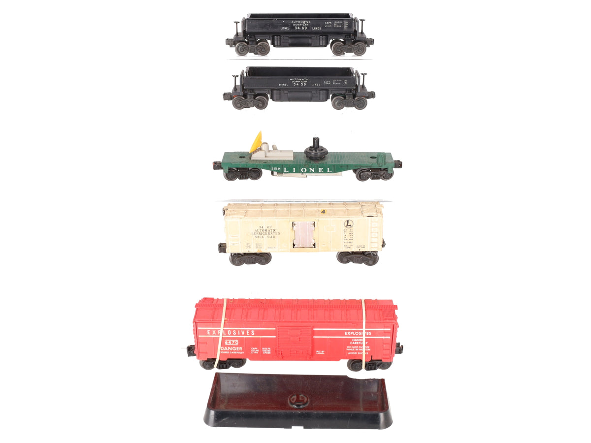 Lionel O Gauge Vintage Freight Cars #3472,3459,3469,3519,3462 [5] VG