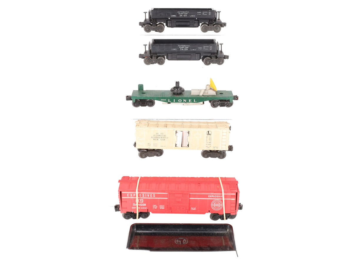 Lionel O Gauge Vintage Freight Cars #3472,3459,3469,3519,3462 [5] VG